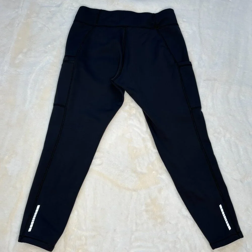 L.L. Bean Women's Black PrimaLoft Therma Stretch Fleece Pocket Tights/Leggings - Picture 6 of 15
